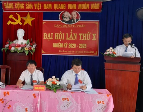 Đại hội Đảng bộ Sở Tư pháp tỉnh Kon Tum lần thứ X nhiệm kỳ 2020-2025