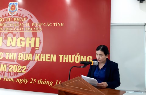 Hội nghị tổng kết công tác thi đua, khen thưởng năm 2022 khu vực thi đua Khối cơ quan Tư pháp các tỉnh Nam Trung bộ và Tây Nguyên