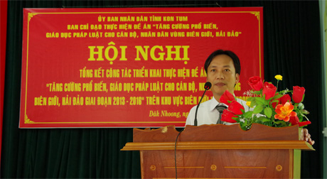 Tổng kết đề án tăng cường PBGDPL cho cán bộ, nhân dân khu vực biên giới tại xã Đăk Nhoong, huyện Đăk Glei