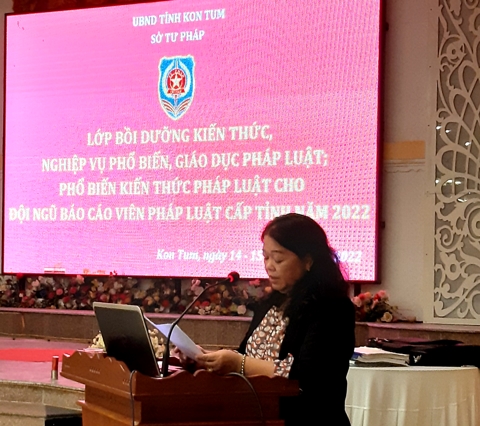 Sở Tư pháp tỉnh Kon Tum tổ chức 02 lớp bồi dưỡng kiến thức, nghiệp vụ phổ biến, giáo dục pháp luật